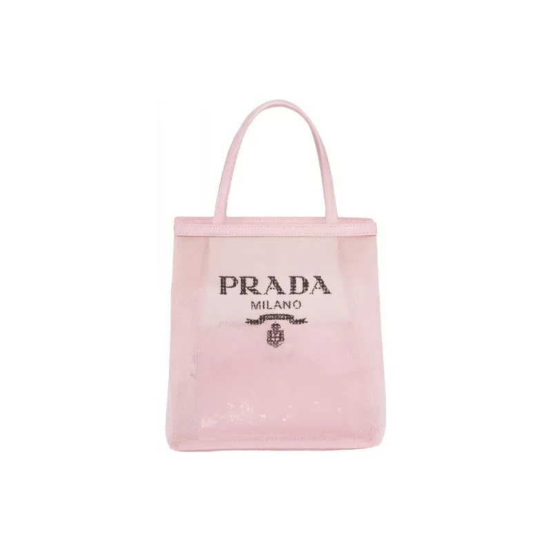 PRADA Leather Combo Bag Tote Bag Shopping Bag Handbag Small Size Women's Pink-0