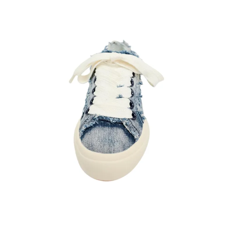 ZARA Low Top Skateboard Shoes Women's Blue White-3