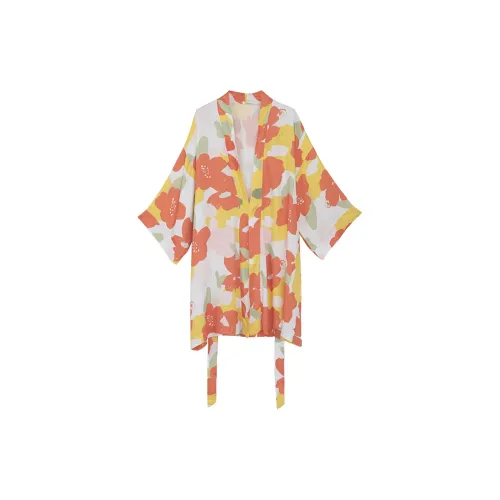 Skin-friendly Diary Pajama Robe Women's Orange Soda