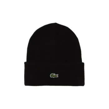 LACOSTE Cotton Beanies Unisex Black