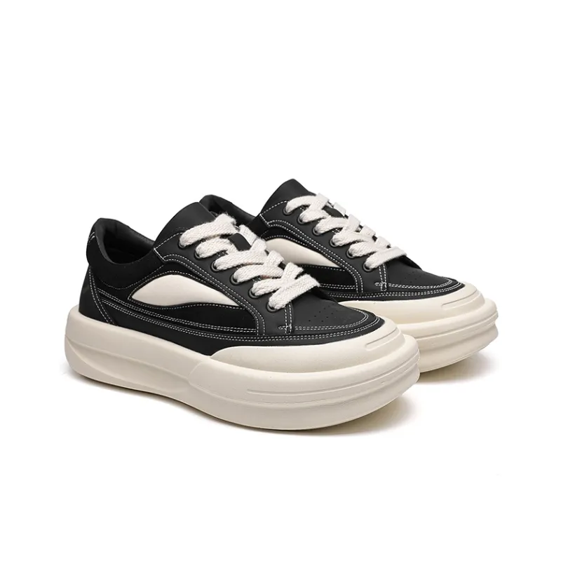 Angelmi Wear Resistant Slip Resistant Low Top Casual Shoes Men's Black-1