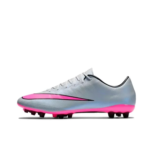 Nike Mercurial Vapor 10 Soccer Shoes Men Low-Top Silver Pink