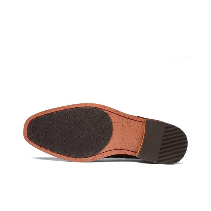 FAPAI Dress Shoes Men Low Top Brown/Black-11