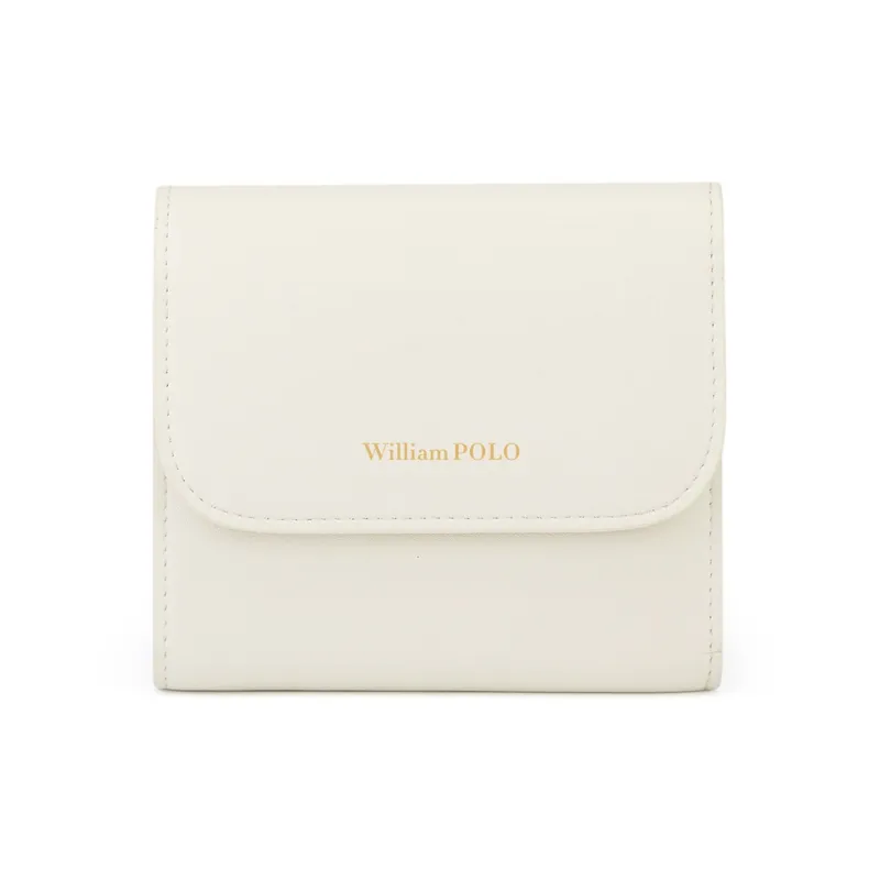 WilliamPOLO Cow Leather Coin Purse Cropped Wallet Regular Women's White/Black/Red/Pink-0