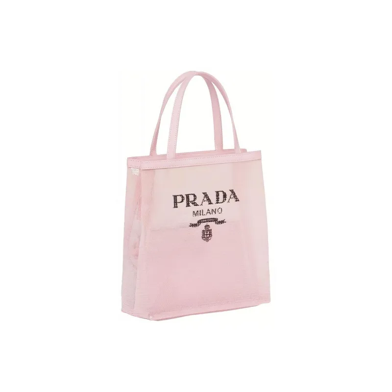 PRADA Leather Combo Bag Tote Bag Shopping Bag Handbag Small Size Women's Pink-1