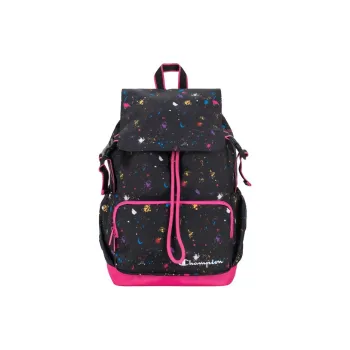 Champion Polyester Backpack Unisex Black Pink
