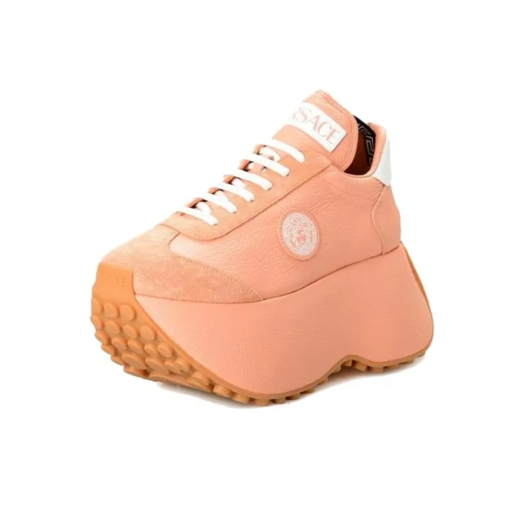FANSIZHE Triplatform Low Top Platform Shoes Women's Pink-3