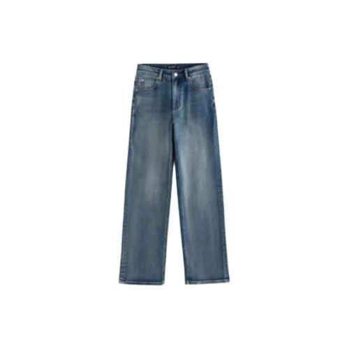 Initial language Jeans Women's Stone Wash Vintage Blue