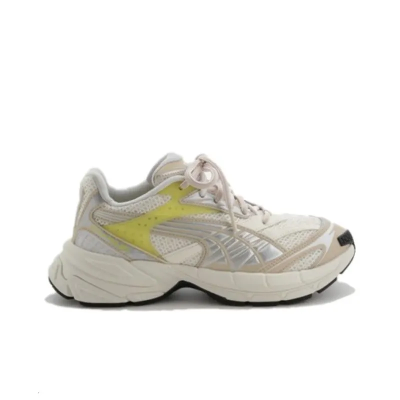 PUMA Velophasis Technisch Slip-Resistant Low-Top Casual Shoes Unisex Ecru Silver-1