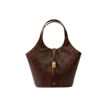 APEDE MOD Cow Leather Garden Bag Vegetable Basket Bag Tote Bag Shopping Bag Handbag Small Size Women's Chocolate