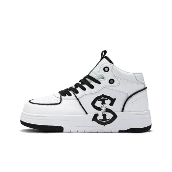 The Simpsons Skateboard Shoes Unisex High Top Black & White/Green Light Forest