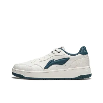 LiNing Tianji Soft Slip Resistant Cushioning Abrasion Resistant Low Top Skateboard Shoes Men's White Blue