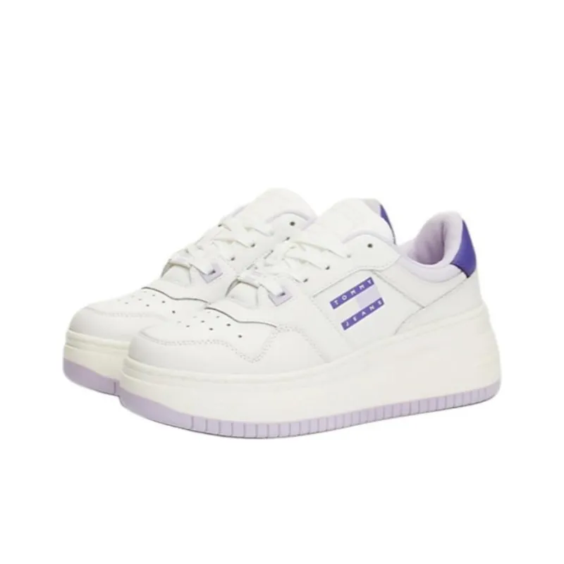 Tommy Hilfiger Low Top Skateboard Shoes Women's White Purple-2