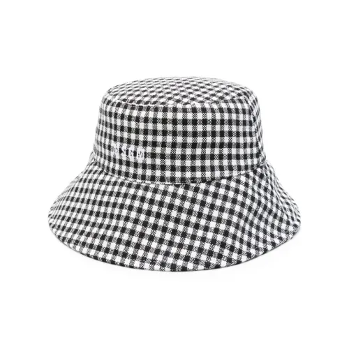 MSGM Logo-embroidered Gingham Bucket Hat