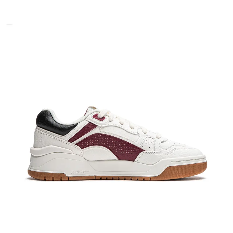 LiNing Moon White 2.0 Anti Slip And Wear Resistant Breathable Low Top Skateboard Shoes Women's White Red-1