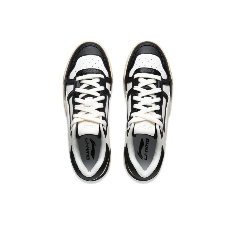 LiNing Moon White 2.0 Slip Resistant, Abrasion Resistant, Breathable Low Top Skateboard Shoes Men's White Black-3