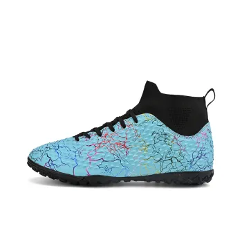 Double Dice TF Rubber Broken Studs Soft Ground, Artificial Ground Soccer Shoes Unisex Aqua TF Turf