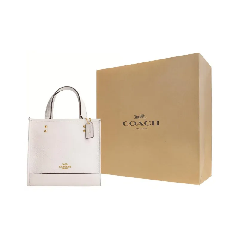 COACH Dempsey Cow Leather Tote Bag, Shopping Bag, Shoulder Bag, Crossbody Bag, Handbag Medium Size Women's Chalk White-5