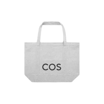 COS Cotton Tote Bag, Shopping Bag, Canvas Bag, Shoulder Bag Regular Unisex Gray