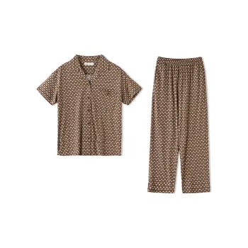 QINZUIMAO Pajama Set Men's Caramel