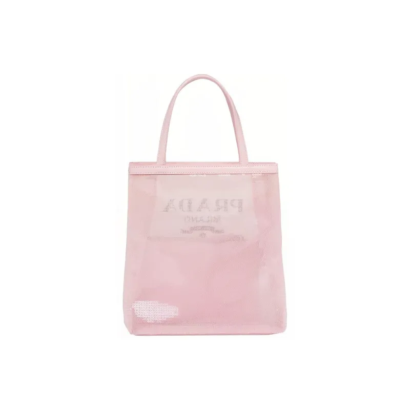 PRADA Leather Combo Bag Tote Bag Shopping Bag Handbag Small Size Women's Pink-2