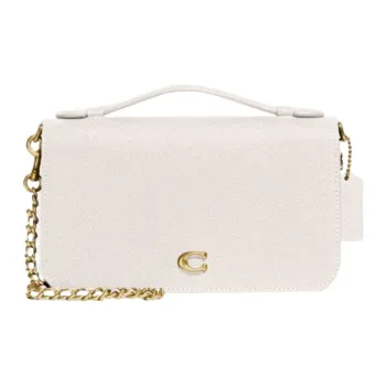 COACH Bea Cross Grain Leather Shoulder Bag, Crossbody Bag, Handbag Trumpets Women's White