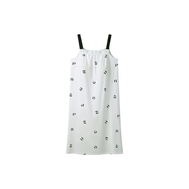 Sha Qian Nightgown Summer Women's White-0