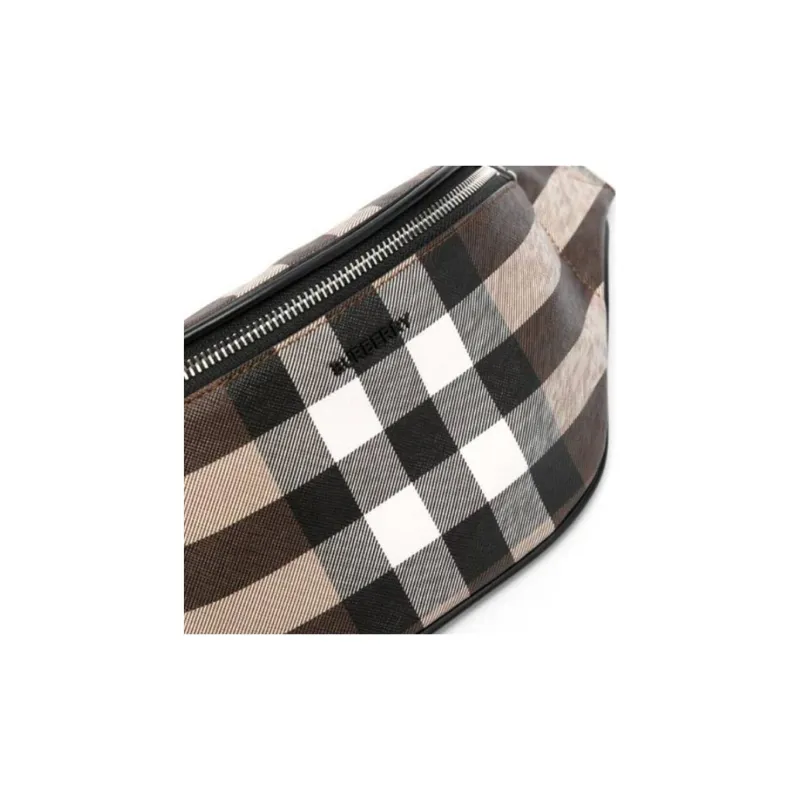 Burberry Leather Cotton With Polyurethane Sling Bag, Fanny Pack Medium Size Men's Dark Umber-6