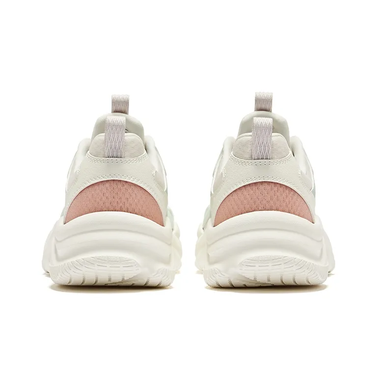 Erke Wild Surge 2.0 Anti Slip Wear Resistant Low Top Casual Shoes Women's Pale Gray Microcrystalline White-3