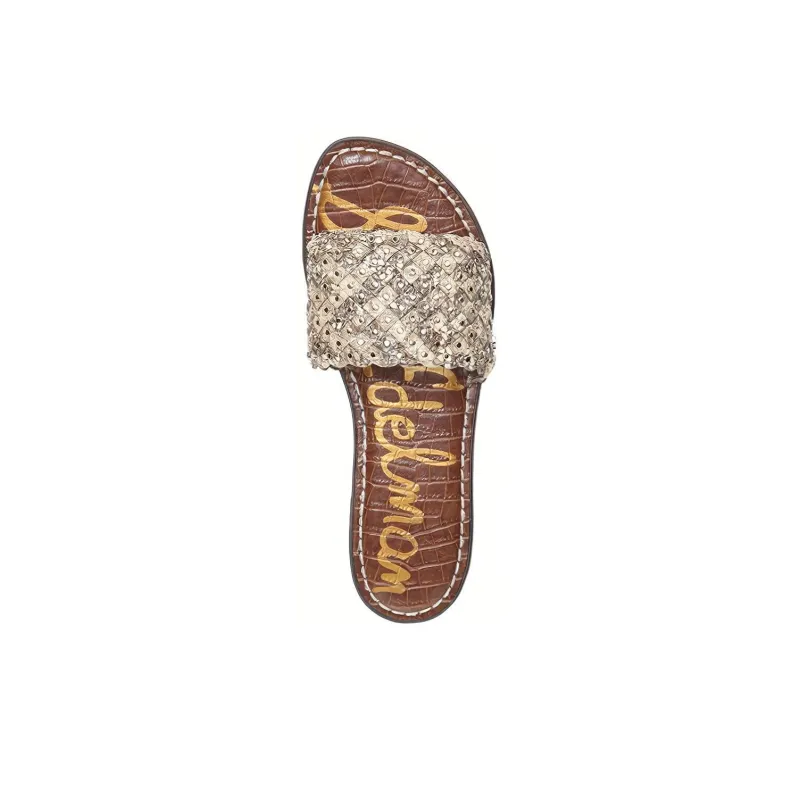 SAM EDELMAN Geraldine Slide Slippers Women's Taupe Snakeskin Print-4