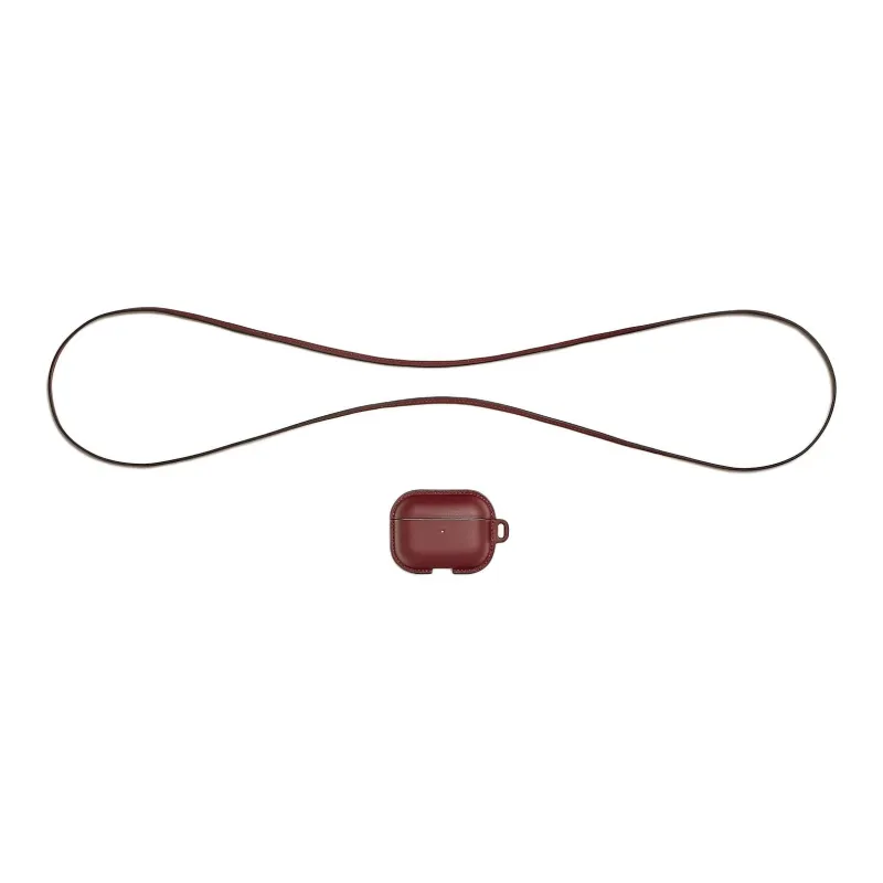 HERMES Swift Leather AirPods Pro Protective Case Earphone Case Unisex Red-6
