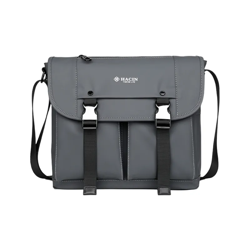 HACIN Oxford Crossbody Bag Men's Gray/Blue/Army Green-3