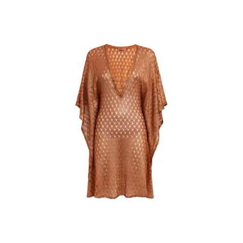 MISSONI Short-Sleeved Dresses Women's Brown