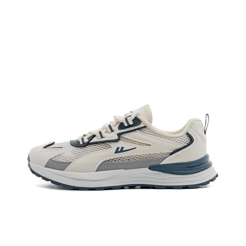 Warrior Warrior Anti-Slip Wear-Resistant Breathable Lightweight Low-Top Running Shoes Unisex Beige Dusty Blue Gray-0
