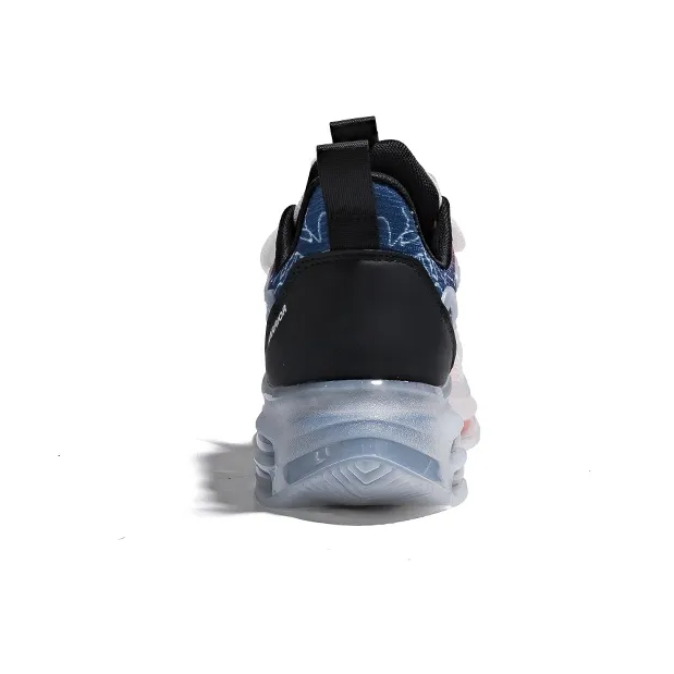 Warrior Cushioning Height Increasing Slip Resistant Low Top Running Shoes Men's White Royal Blue Orange Black-2