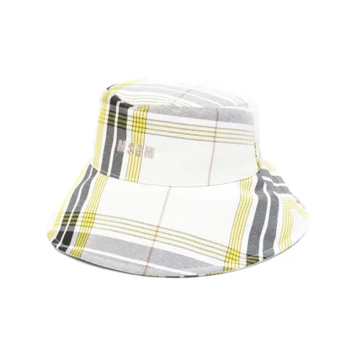 MSGM Logo-embroidered Plaid Bucket Hat