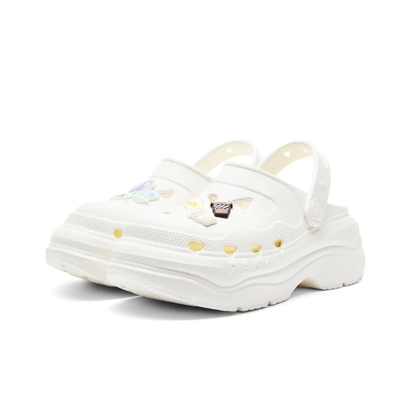 PEAK Taichi Height Increasing Shoes Clogs Women's Canvas White-0