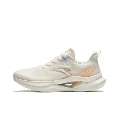 Anta Cushioning Wear Resistant Low Top Running Shoes Women's Pink White