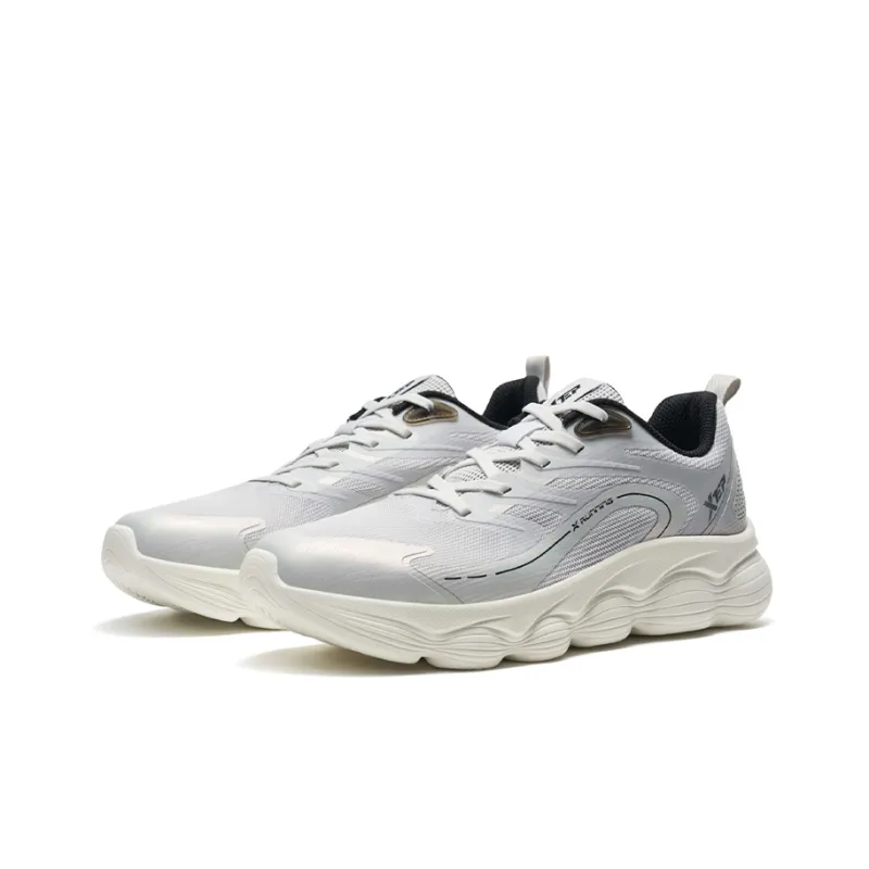 XTEP Running Shoes Men Low Top Lunar Stone Gray/Eco Friendly Gray-4