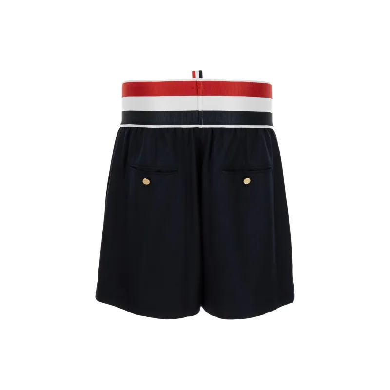 THOM BROWNE RWB Stripe Waistband Logo Patch Shorts-1