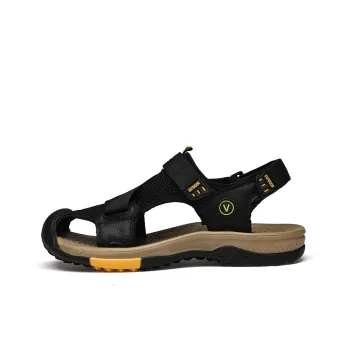 TOMAY Beach Sandals Men Black/Brown