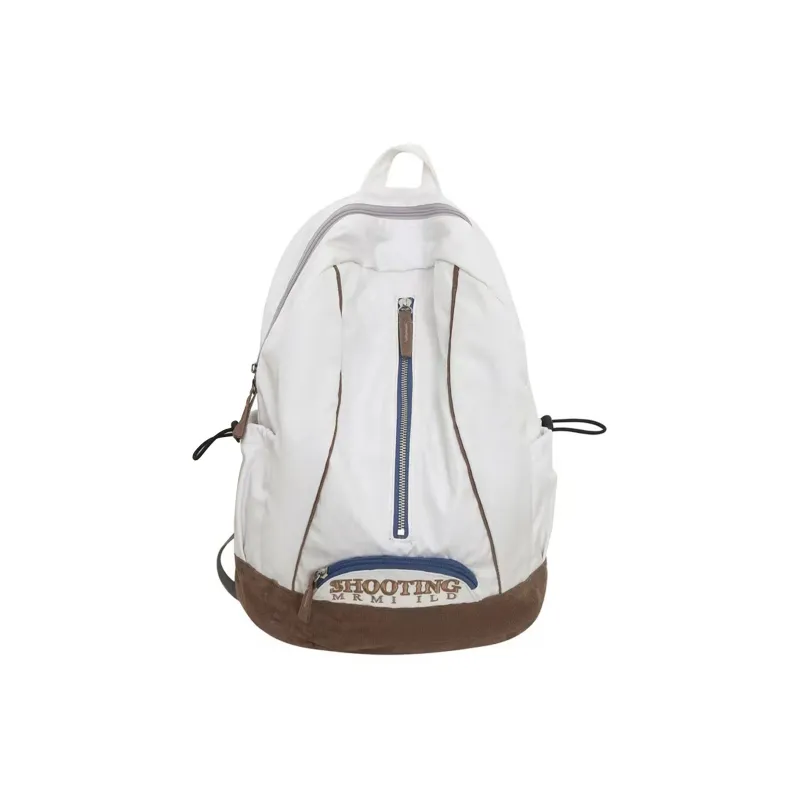 TAKI Nylon Travel Backpack Regular Unisex White/Khaki/Black/Gray/White & Blue-7