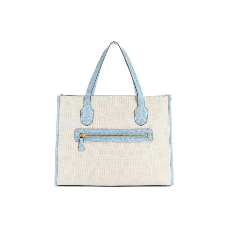 GUESS Artificial Leather Tote Bag Shopping Bag Shoulder Bag Handbag Women's Blue-2
