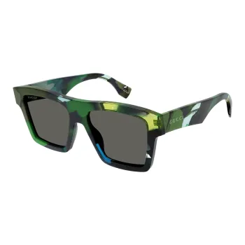 GUCCI Recycled Acetate Irregular Shape Sunglasses Unisex Camouflage