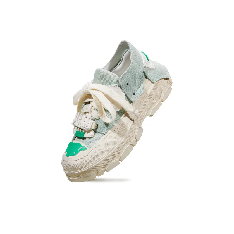 NUTTINESS Skateboard Shoes Unisex Low Top Light Green-2