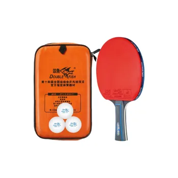 DOUBLEFISH Ping Pong Paddles Unisex Poplar Red/Black