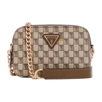 GUESS Artificial Leather Camera Bag Shoulder Bag Crossbody Bag Women's Brown