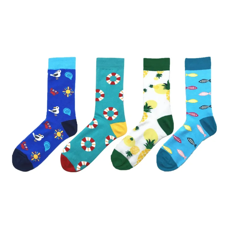 Flowers In Water Mid Calf Socks Women's 4 Pack-0