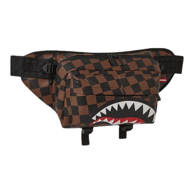 SPRAYGROUND Leather Crossbody Bag Unisex Brown Black-1