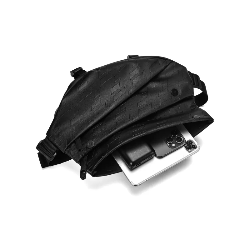 ONRF PVC Fanny Pack, Shoulder Bag, Crossbody Bag Tubas Unisex Cool Black-2
